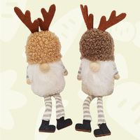 18cm Gnome With Reindeer Ears Shelf Sitter- Assorted Colours