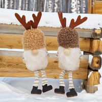 18cm Gnome With Reindeer Ears Shelf Sitter- Assorted Colours image