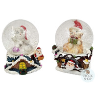 6.5cm Christmas Cat Snow Globe- Assorted Designs