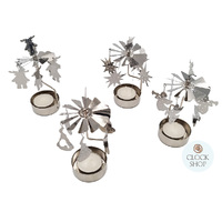 17cm Silver Metal Christmas Pyramid - Assorted Designs 