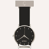 Silver Nightingale Nurses Watch with Jet Black Dial By Coluri image