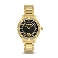 Canton Road Crystal Gold Bracelet Band Watch with Black Dial By VERSACE image