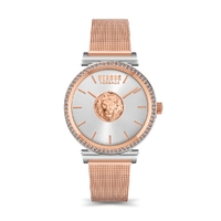 Brick Lane Rose Gold Mesh Band Watch with Silver Dial By VERSACE image