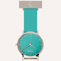 Silver Nightingale Nurses Watch with Turquoise Green Dial By Coluri image