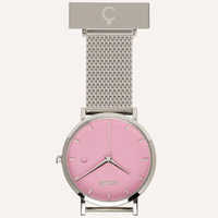 Silver Nightingale Nurses Watch with Rose Pink Dial By Coluri image