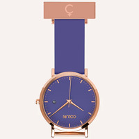 Rose Gold Nightingale Nurses Watch with Violet Purple Dial By Coluri image