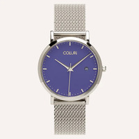 Silver Kahlo Watch with Violet Purple Dial By Coluri image