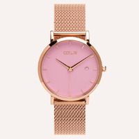 Rose Gold Kahlo Watch with Rose Pink Dial By Coluri image