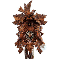 Birds & Leaves 1 Day Mechanical Carved Cuckoo Clock 32cm By HÖNES image