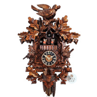 Birds & Leaves 1 Day Mechanical Carved Cuckoo Clock With Dancers 46cm By HÖNES image