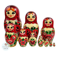 Kirov Russian Dolls- Red Scarf & Yellow Dress (Set Of 10) image