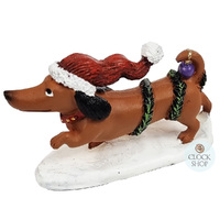 8cm Christmas Dachshund With Tinsel