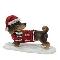7.5cm Christmas Dachshund With Jumper image