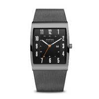 Solar Collection Blue Rectangular Mens Watch With Milanese Strap By BERING image