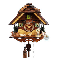 Wood Chopper & Dog Battery Chalet Cuckoo Clock 25cm By SCHNEIDER image
