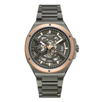 Rose Gold Skeleton Automatic Watch with Gunmetal Bracleet Band BY KENNETH COLE image
