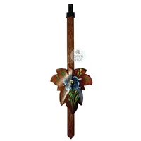Walnut Maple Leaf Mechanical Cuckoo Clock Pendulum With Blue Flowers (180mm)