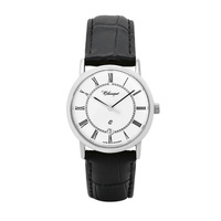 28mm Ladies Swiss Quartz Watch With Black Leather Band By CLASSIQUE image