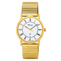 35mm Mens Swiss Quartz Watch With Gold Flexi Band By CLASSIQUE image