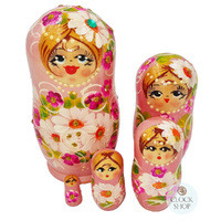 Floral Russian Dolls- Pink 12cm (Set Of 5) image