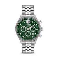 45mm Colonne Chrono Silver Mens Watch With Green Dial By VERSACE