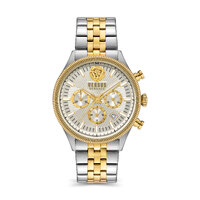 Colonne Chrono 2 Tone Stainless Steel IP Yellow Gold White Silver Dial By VERSACE image