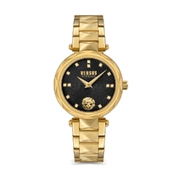 32mm Covent Garden Yellow Gold Womens Watch With Black Dial By VERSACE