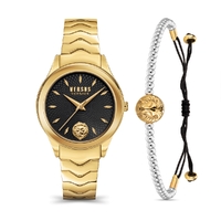 Mount Pleasant Box Set 34mm  with Matching Braclet IPYG Black Dial By VERSACE image