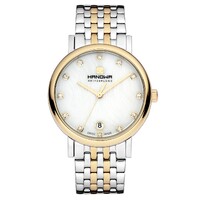 32mm Brevine Silver & Gold Womens Swiss Quartz Watch With Mother Of Pearl Dial By HANOWA image