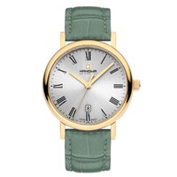 32mm Leventina Green & Gold Womens Swiss Quartz Watch With Silver Dial By HANOWA image