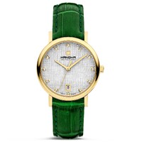 32mm Rivera Emerald Green & Gold Womens Swiss Quartz Watch With Silver Dial By HANOWA image
