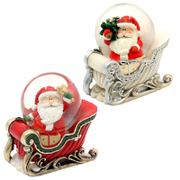 7cm Santa In Sleigh Snow Globe- Assorted Designs