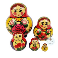Semenov Russian Dolls Small- Red Scarf & Purple Dress 7cm (Set Of 5)