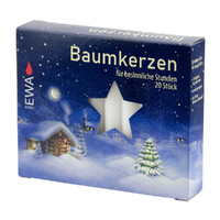 Box Of 20 White Tree Candles (13mm Diameter)