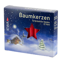 Box Of 20 Red Tree Candles (13mm Diameter)