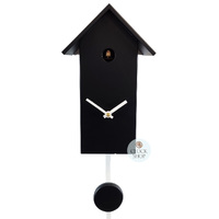 Black Bird House Battery Modern Cuckoo Clock 29cm By ENGSTLER