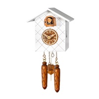 White Bird House Battery Chalet Cuckoo Clock 17cm By ENGSTLER image
