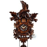 Fox & Grapes Battery Carved Cuckoo Clock 30cm By ENGSTLER image