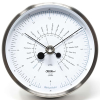 13.3cm Stainless Steel Polar World Time Clock By FISCHER image