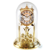 23cm Gold Anniversary Clock With Silver Dial By HALLER image