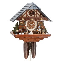 Beer Drinker & Dog 8 Day Mechanical Chalet Cuckoo Clock 33cm By HEKAS image