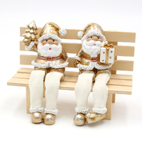 Santa Shelf Sitter in Gold & White- Assorted Designs image