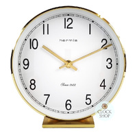 19cm Gold & White Battery Table Clock By HERMLE image