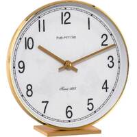 19cm Gold & White Battery Table Clock By Hermle image