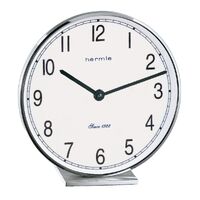 19cm Silver & White Battery Table Clock By Hermle image