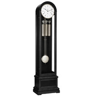 193cm Black & Silver Contemporary Longcase Clock With Westminster Chime By HERMLE image