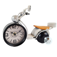 16.5cm White Scooter Battery Table Clock By COUNTRYFIELD image
