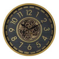 70cm Ceulen Black & Gold Moving Gear Wall Clock By COUNTRYFIELD image
