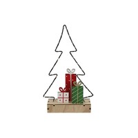 27.5cm LED Ornamental Christmas Tree With Presents image