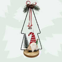 32cm LED Ornamental Christmas Tree With Gnome